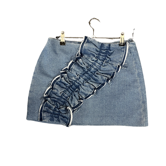 ZARA bow front denim mini skirt R0725