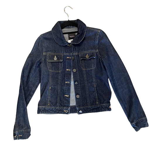 IOIIOI crop dark wash denim jacket P1025