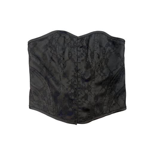 COTTON WORKS Black Vintage Emboridered lace corset R0126