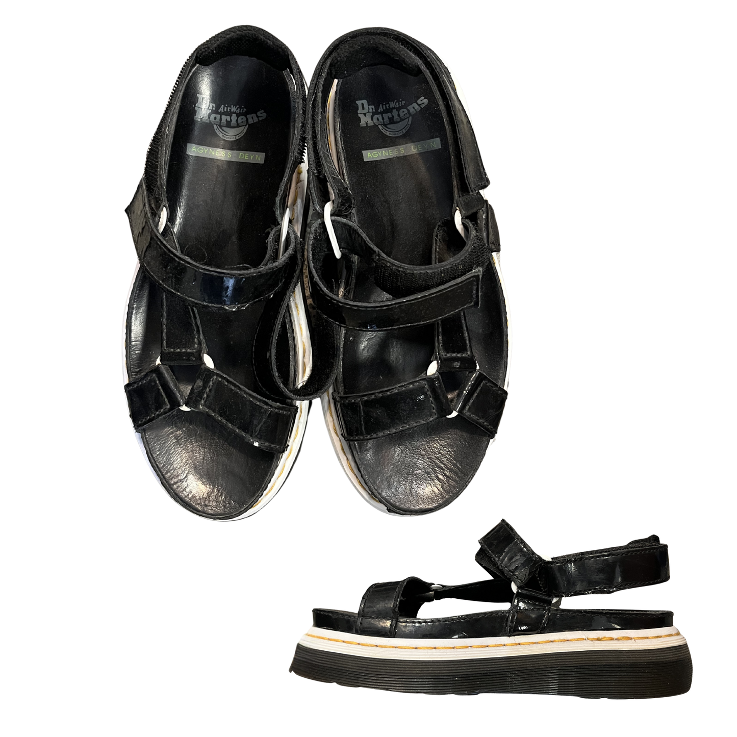 AGYNESS DEYN DOC MARTIN Black rare sandals P0625