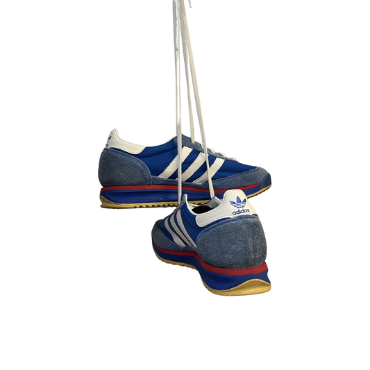 ADIDAS blue Leather suede sneakers P0226