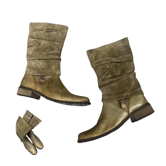 LA PARGAY Olive vintage Suede leather boots P0226