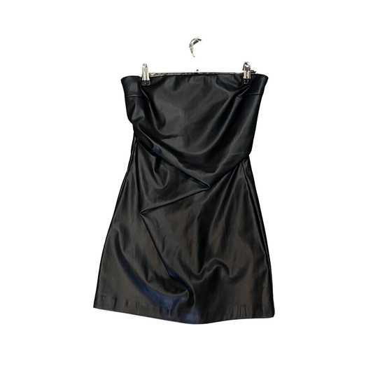 ZARA black Pleather strapless Dress P0126