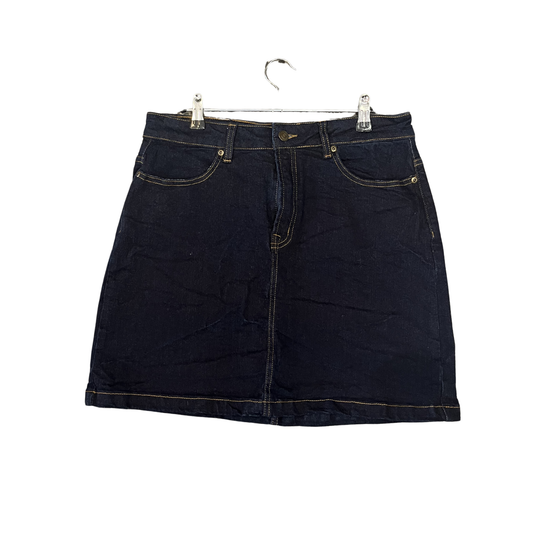 AS COLOUR dark wash orange stitch Mini Skirt Y0226