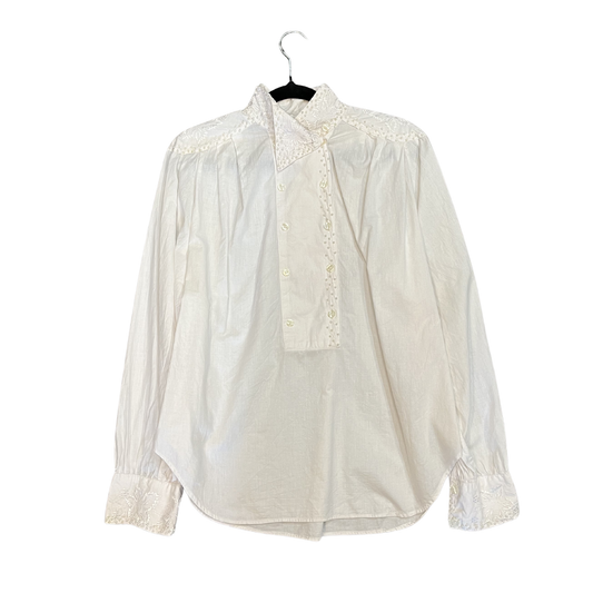 RUBI PESINI White cotton Beaded embroidered longsleeve Blouse B0326