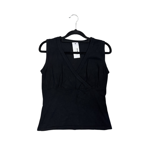 DUNNES STORES Black Vneck sweater like vest top B0326