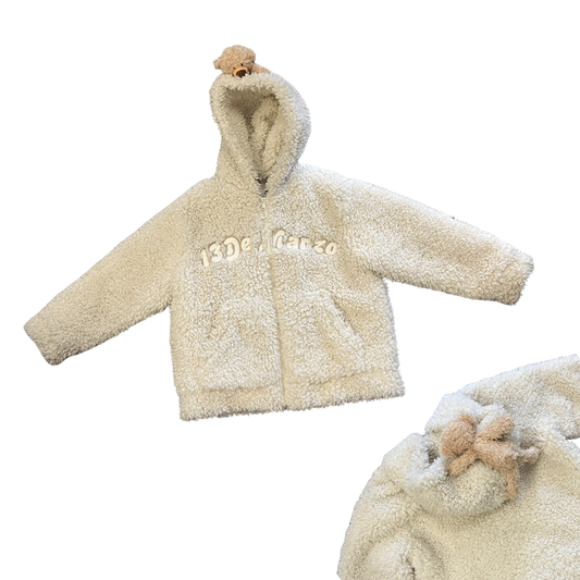 13DE MARZO White Fluffy Bear Hat Sherpa B0326