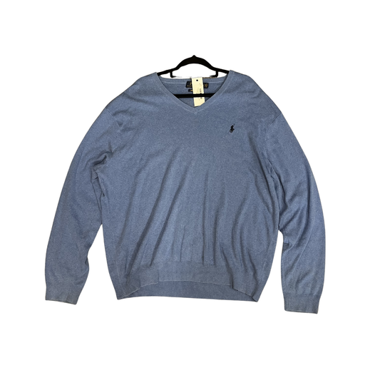 RALPH LAUREN Cotton Blue Vneck sweater B0326