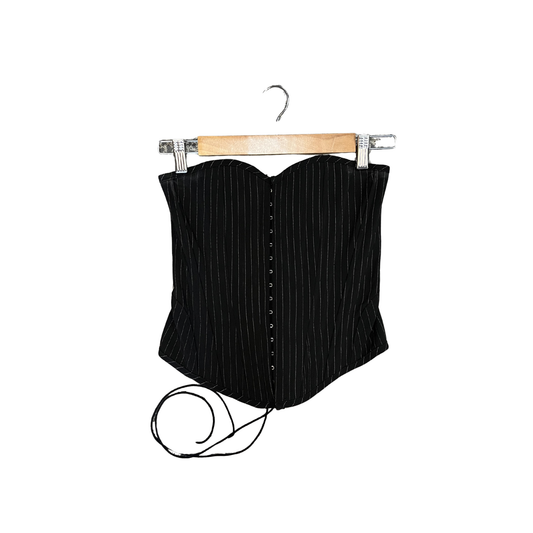 TIGER MIST black pinstripe Strapless corset B0326