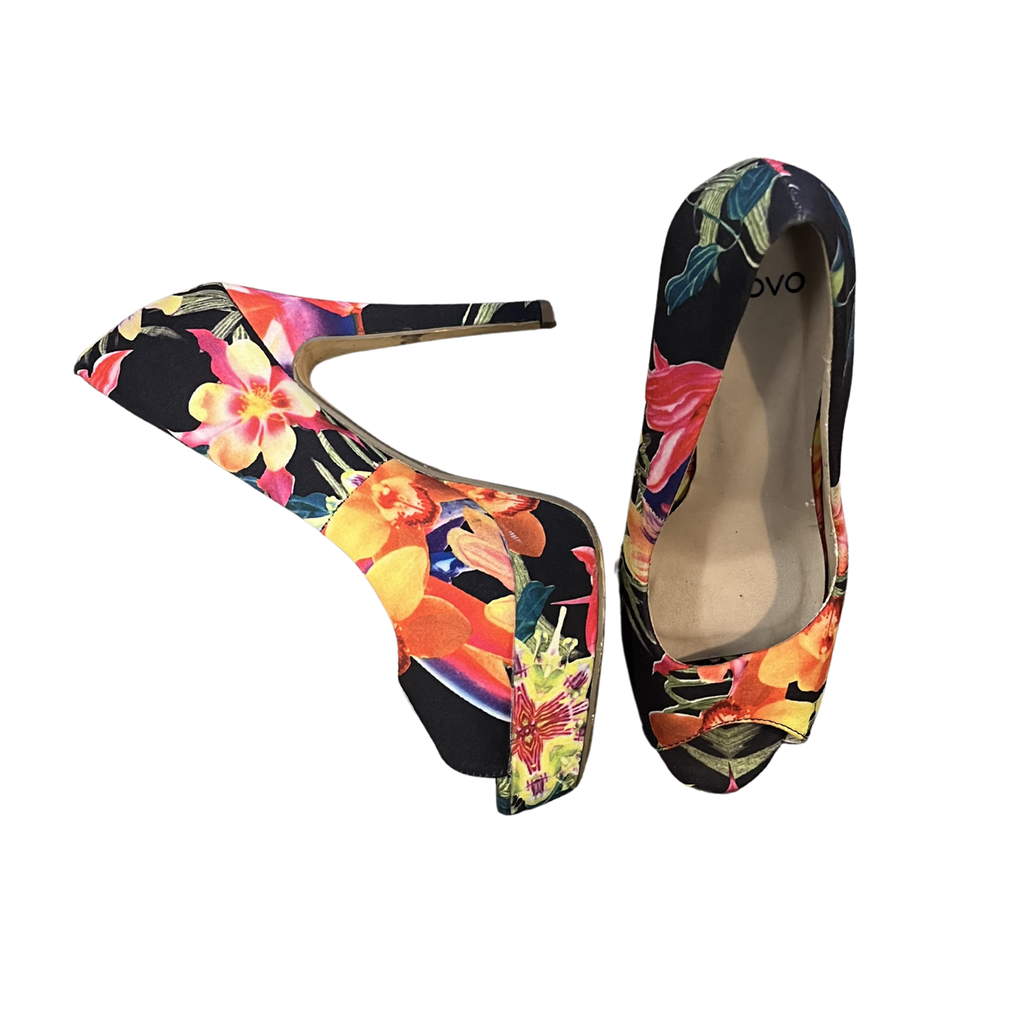 NOVO black multicoloured floral Heels B1225