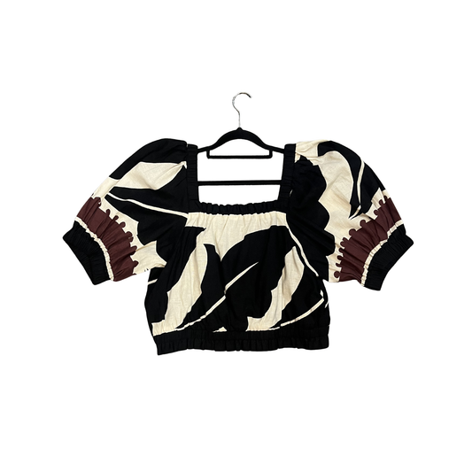 SEA NY (new) Black white red Liora crop Top B0625