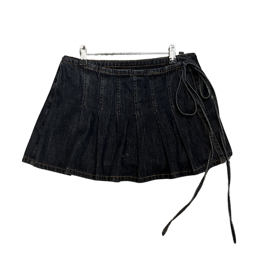 LIONESS denim pleated mini skirt P0326