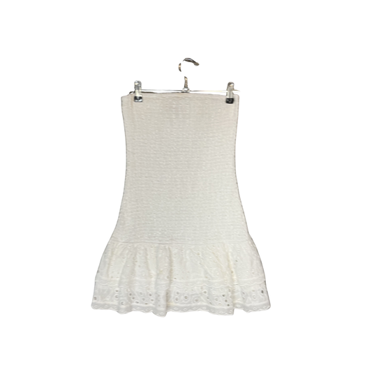 EDIKTED White cotton Scrunch Mini Strapless dress B0326