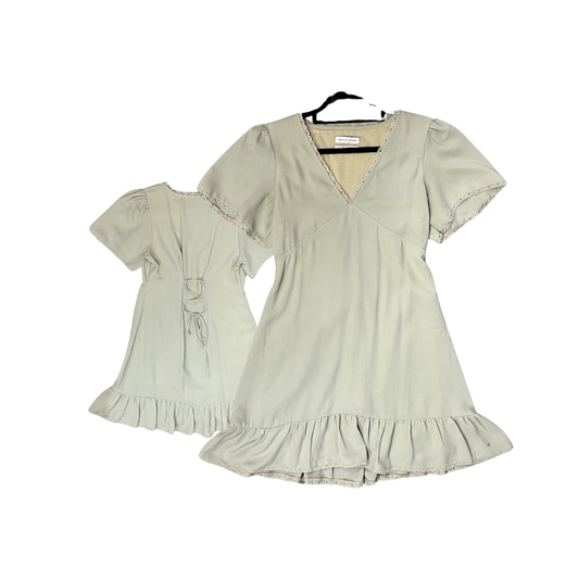 URBAN OUTFITTERS mint Lace up back trimmed mini dress B0426