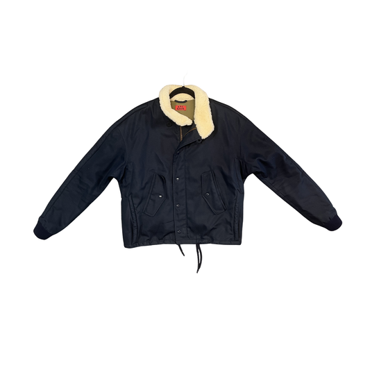 APC KANYE Navy Cotton Sherling Sheep lined Bomber P0426