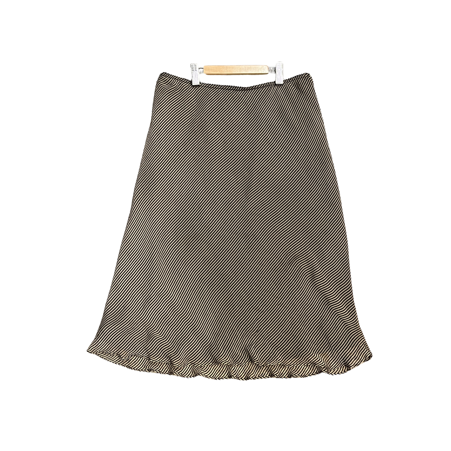 VERONIKA MAINE brown cream Stripe Midi Skirt P0426