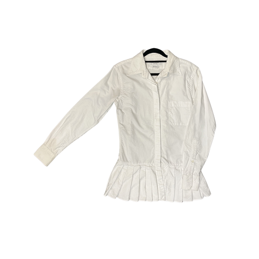 THOM BROWN White cotton Fitted pleated bottom Shirt R0226