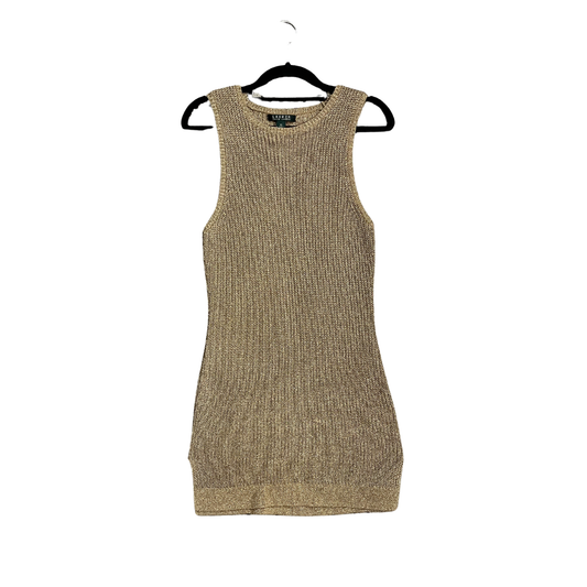 RALPH LAUREN vintage Gold Knit Mini dress P0226