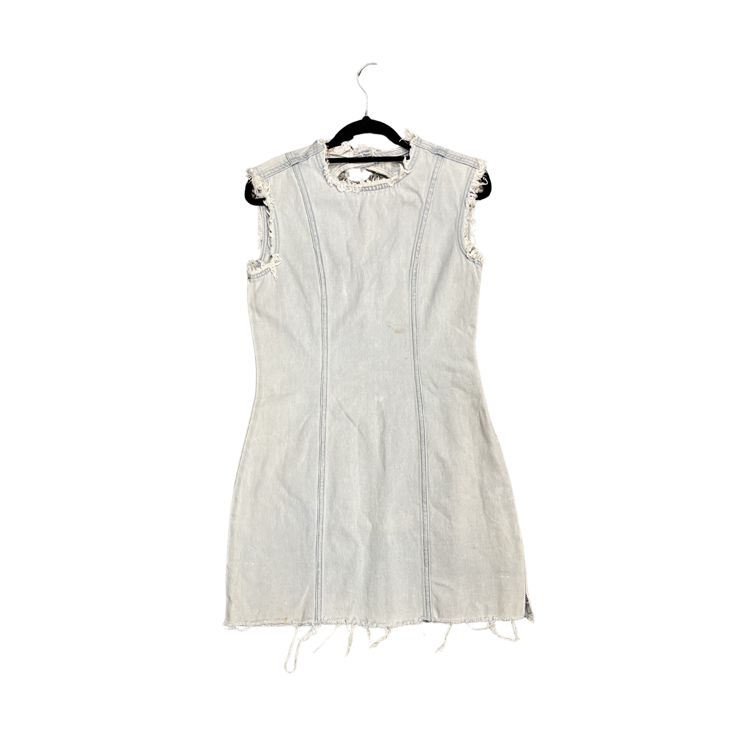 MINERAL light washed denim Highneck mini Dress R0426