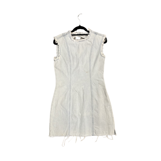 MINERAL light washed denim Highneck mini Dress R0426