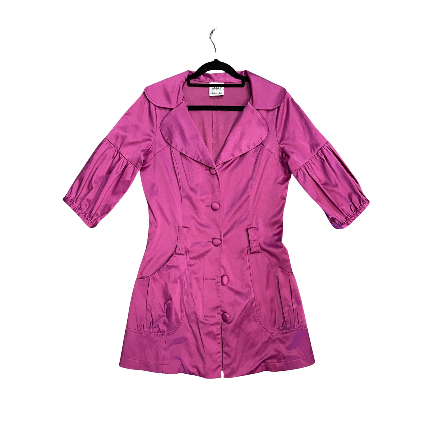 NATASHA GAN magenta Quater sleeve peacoat style mini dress R0426