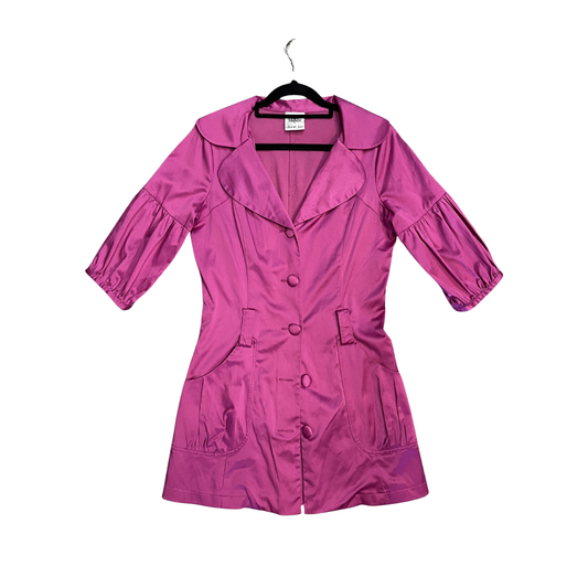 NATASHA GAN magenta Quater sleeve peacoat style mini dress R0426