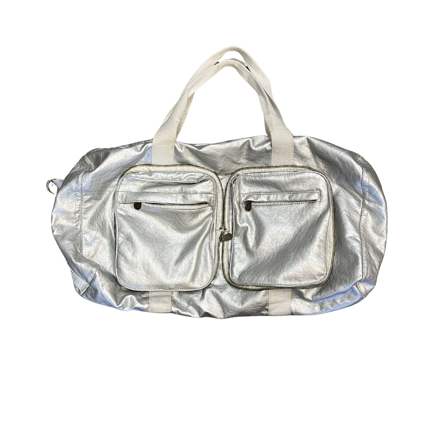 LAIE Silver vintage metallic Duffle style bag R0426