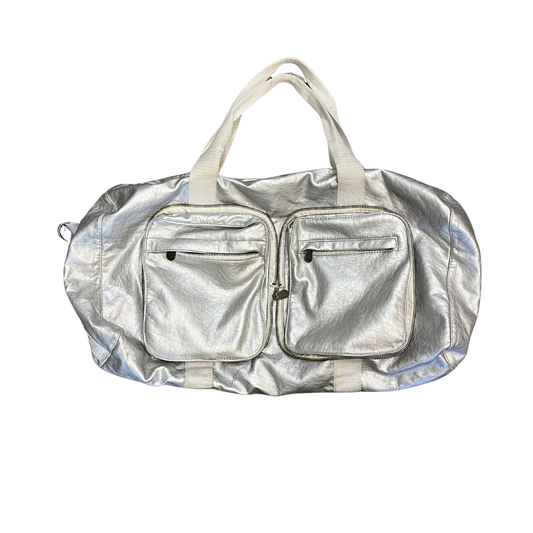 LAIE Silver vintage metallic Duffle style bag R0426