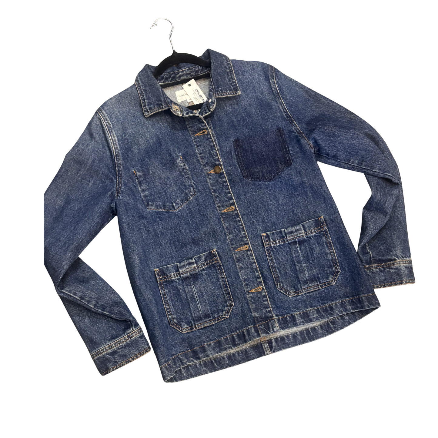 CHLOE STORA Contrast Pocket denim Jacket Y0626