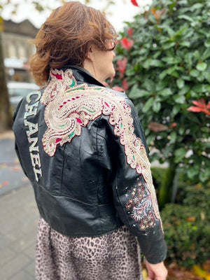 Chanel-esque Up-cycled Leather Jacket