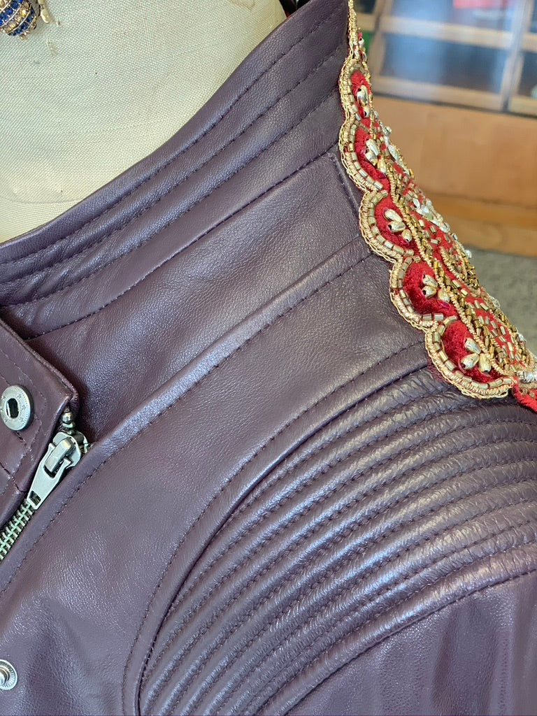 Ella Upcycled Genuine Leather Jacket - sz 14/16