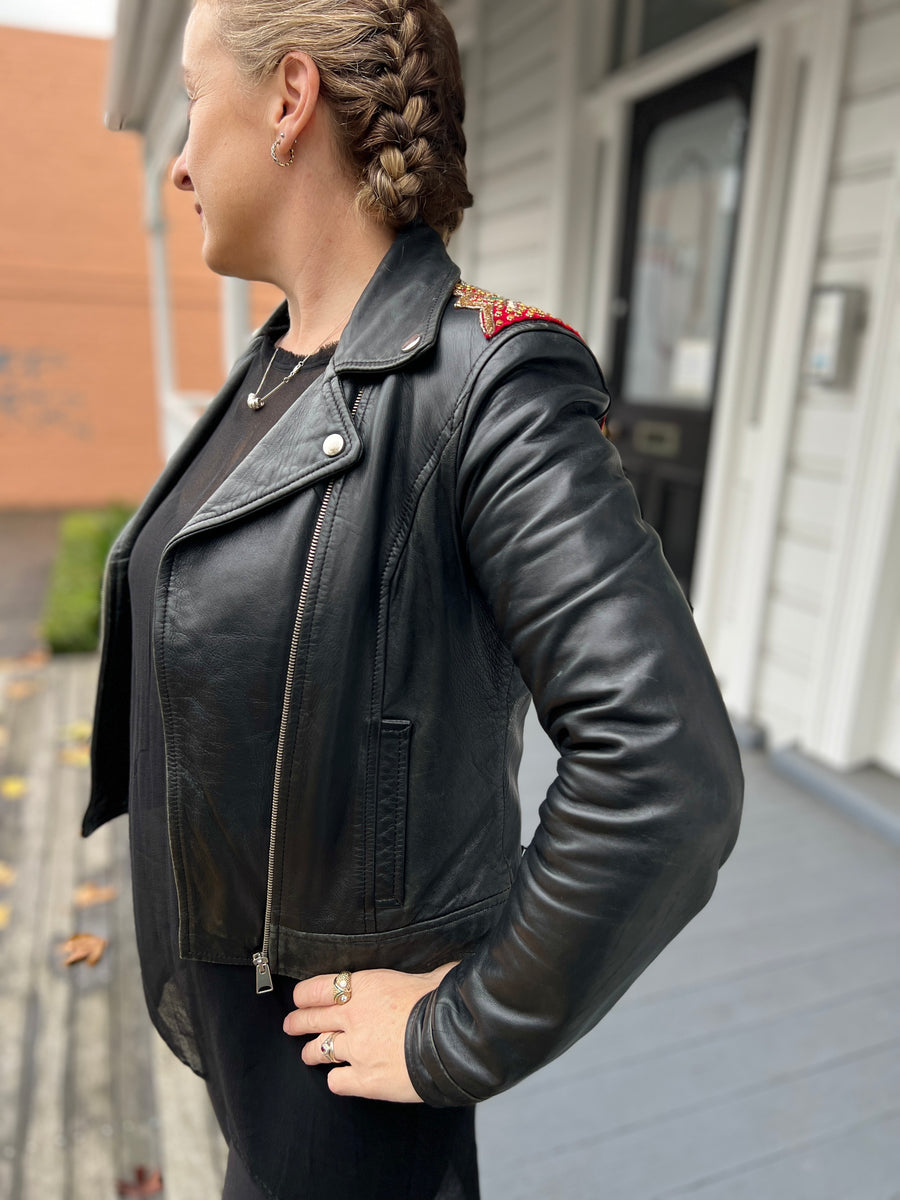 GG Rattie Up-cycled Leather Jacket