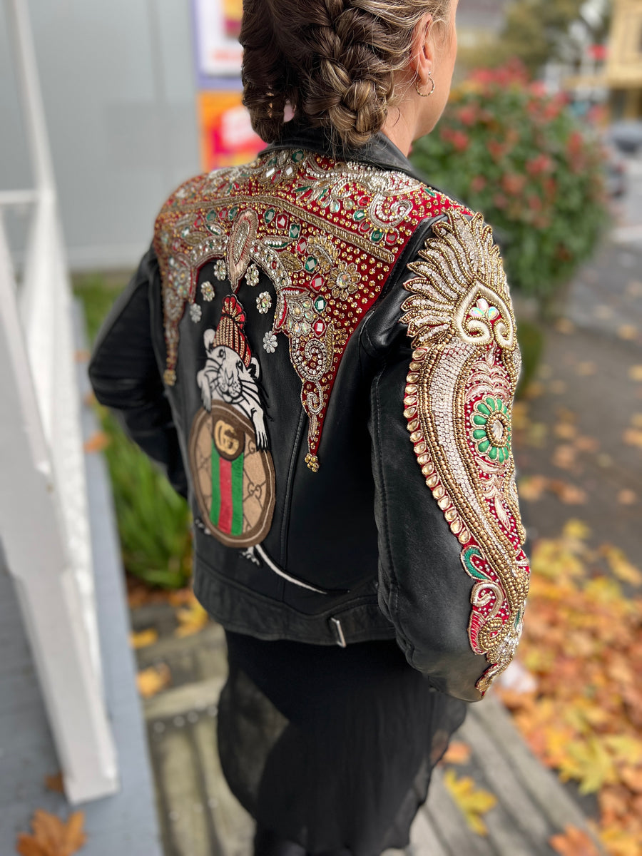 GG Rattie Up-cycled Leather Jacket